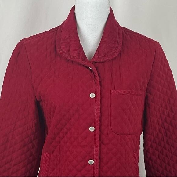 Talbots Red Quilted CottageCore Casual Feminine Jacket NWOT Size S - Picture 2 of 10